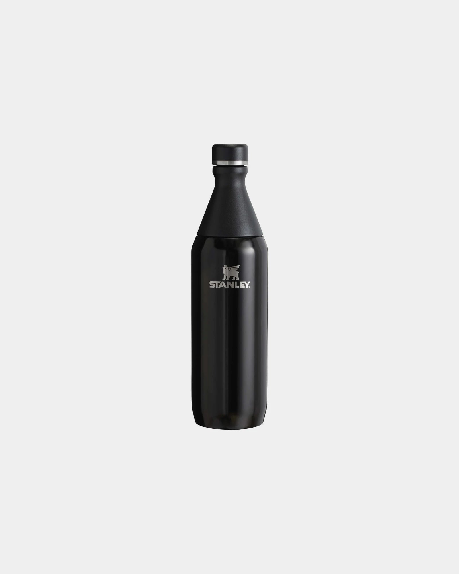 Custom recycled stainless steel water bottle 600ml - Glossy Black