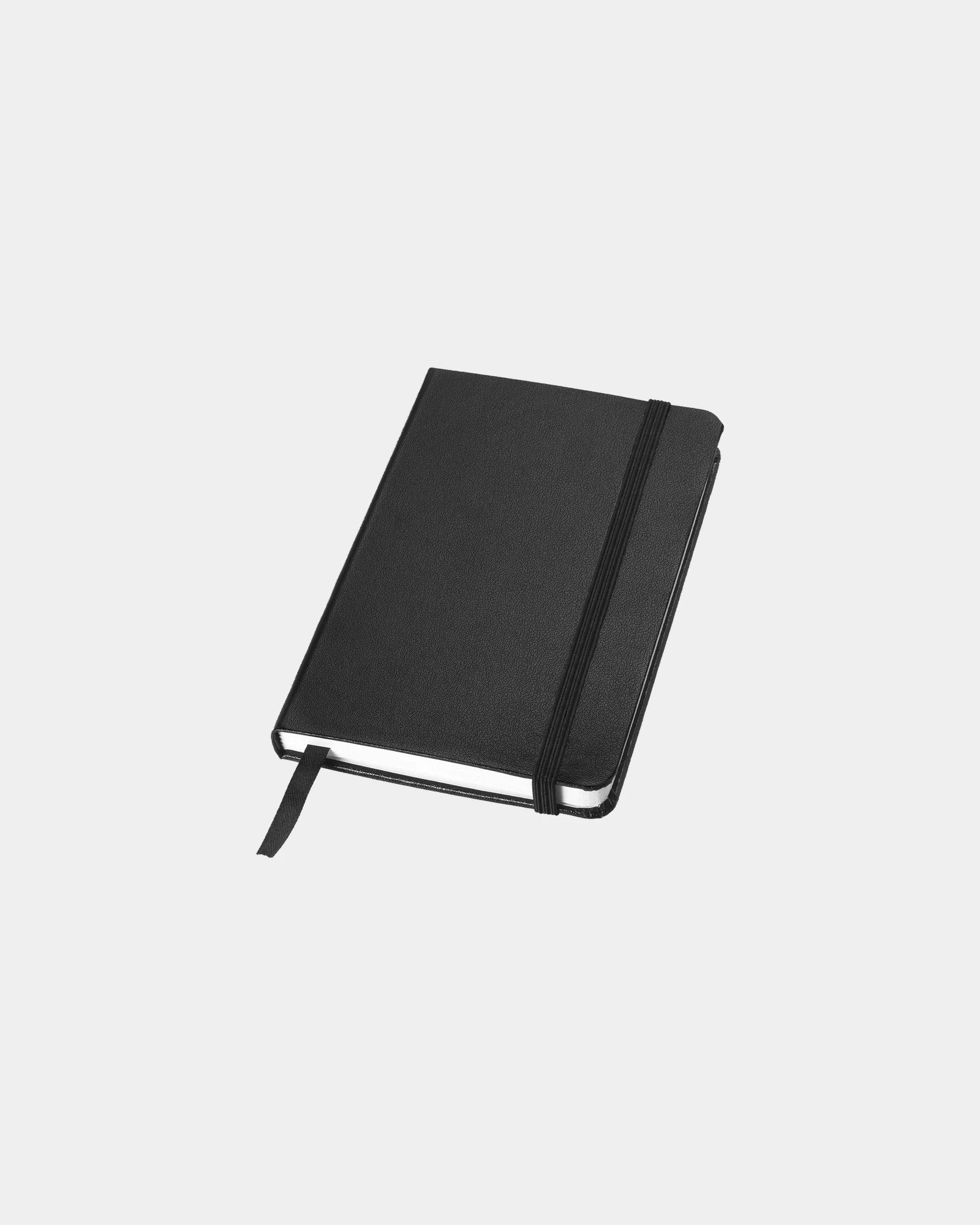 Promotional A6 classic notebook with elastic closure - Black
