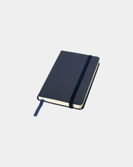 Promotional A6 classic notebook with elastic closure - Navy