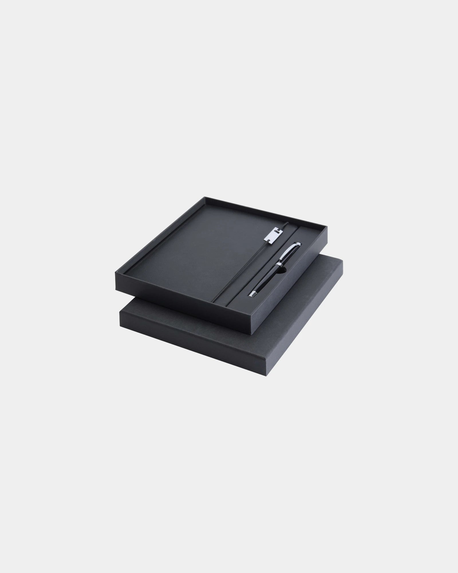 Custom eco-friendly A5 notebook and roller pen set - Black