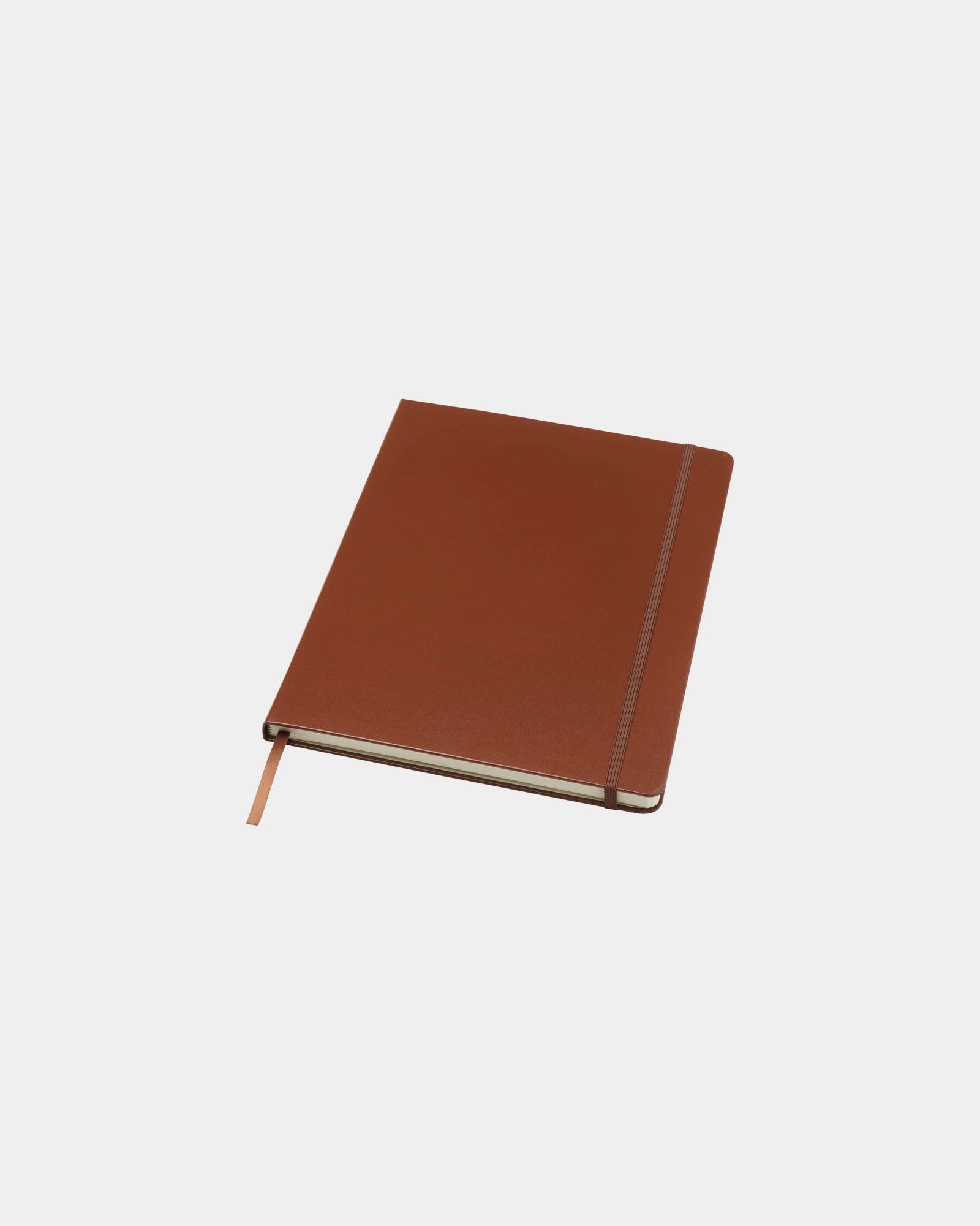 Custom A4 hardcover notebook with elastic closure - Brown