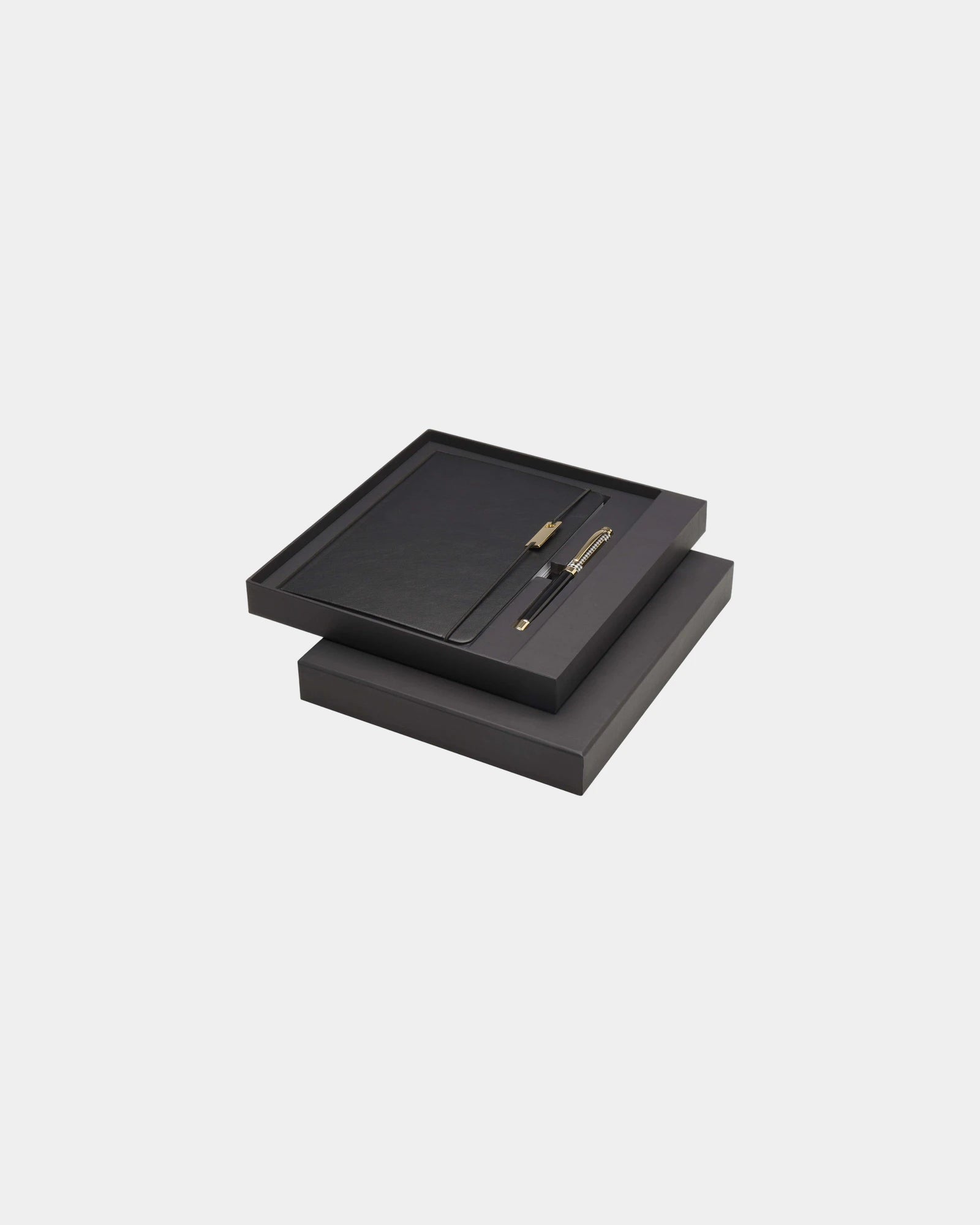 Custom recycled A5 notebook set with pen - Black