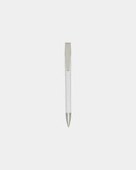 Custom recycled plastic ballpoint pen - White