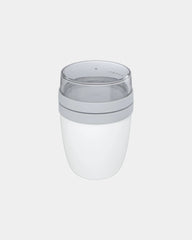 Custom eco-friendly lunch box 500ml with 200ml compartment - White
