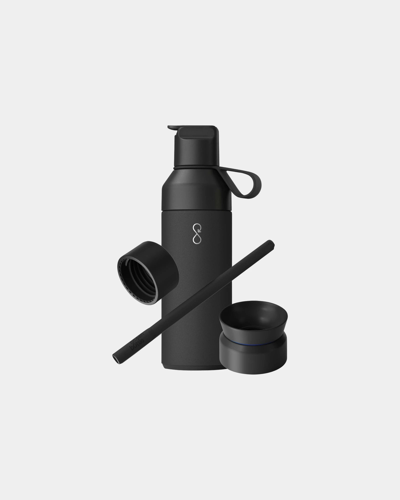 Custom recycled stainless steel Ocean Bottle 500ml - Obsidian Black