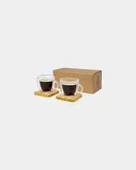 Promotional double-walled glass tumbler set 100ml - Translucent