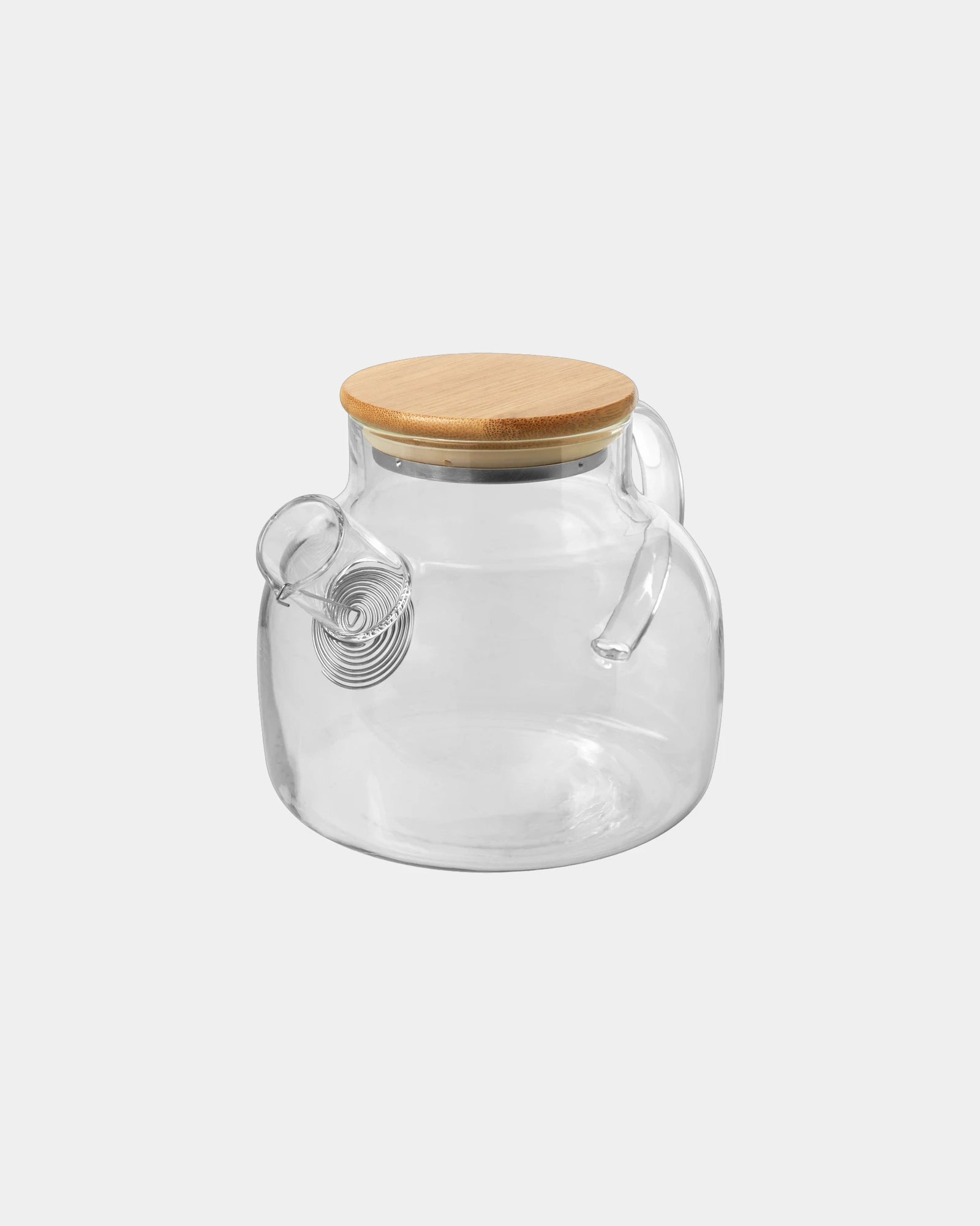 Promotional eco-friendly glass teapot with bamboo lid - Translucent