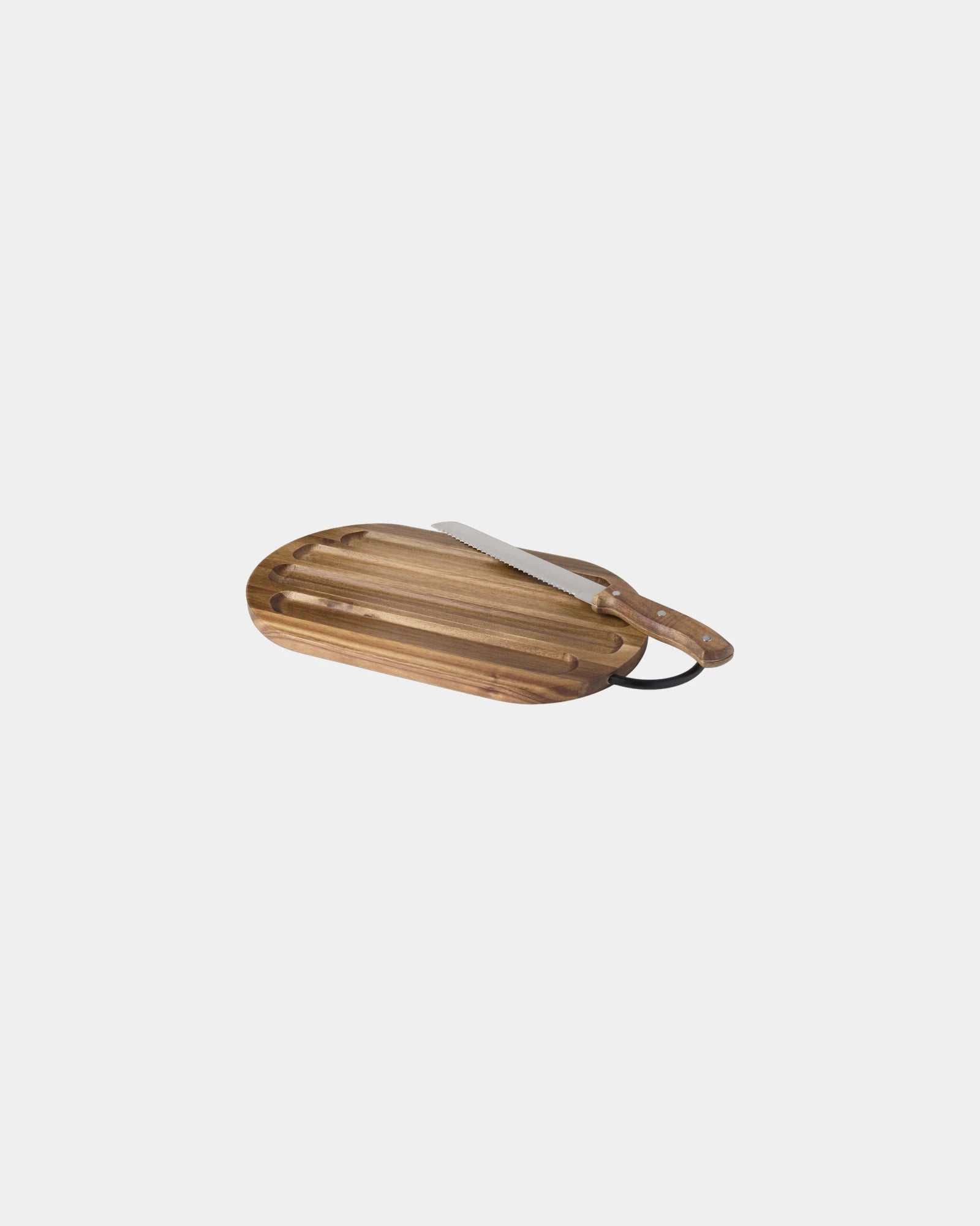 Promotional acacia cutting board with knife - 2