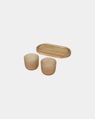 Promotional wooden serving tray with glass cups - 2
