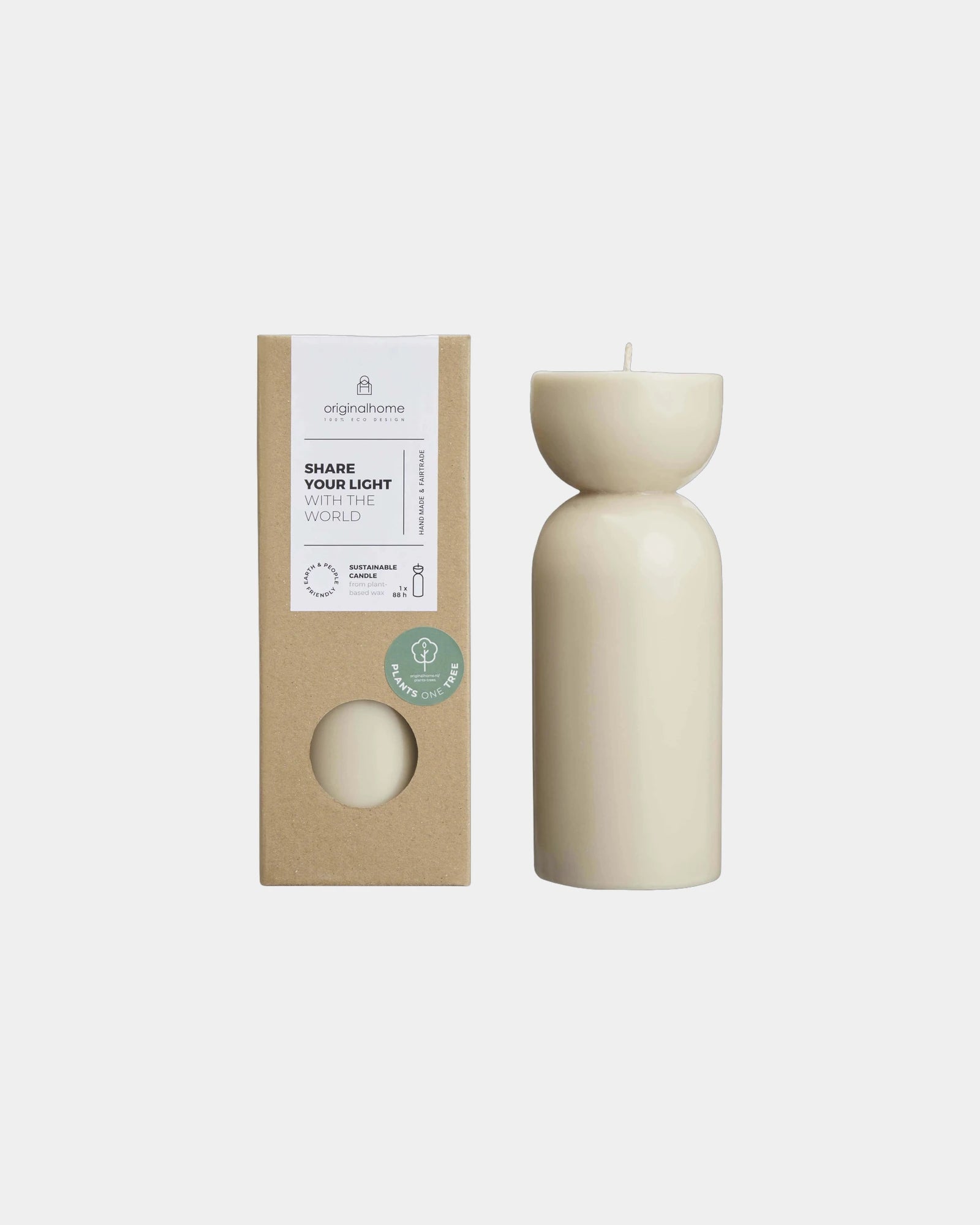 Custom eco-friendly medium candle - Beige