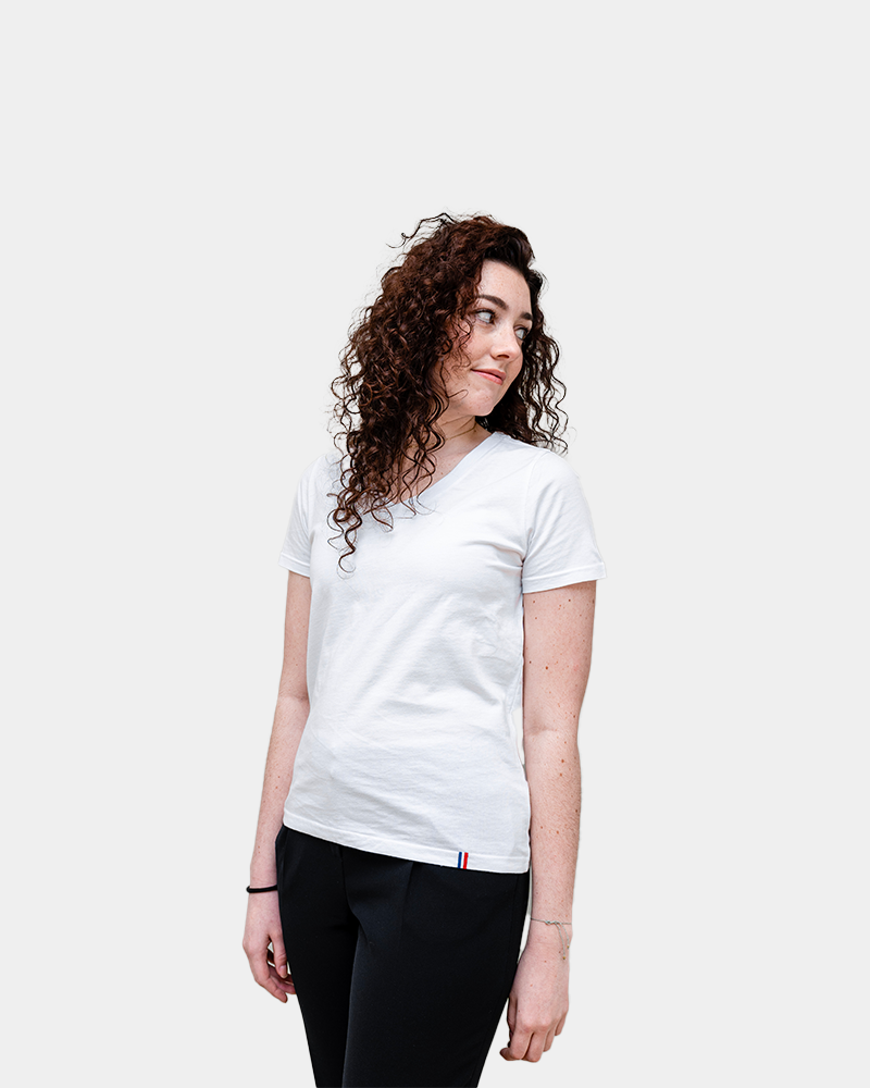 Women's V-Neck T-Shirt Made in France to Personalize