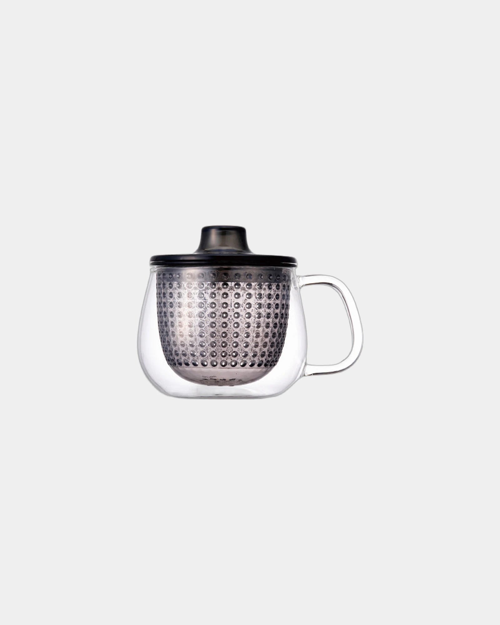 Custom heat-resistant glass mug Kinto UNIMUG - Gray