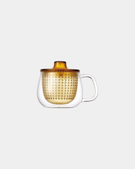 Custom heat-resistant glass mug Kinto UNIMUG - Yellow