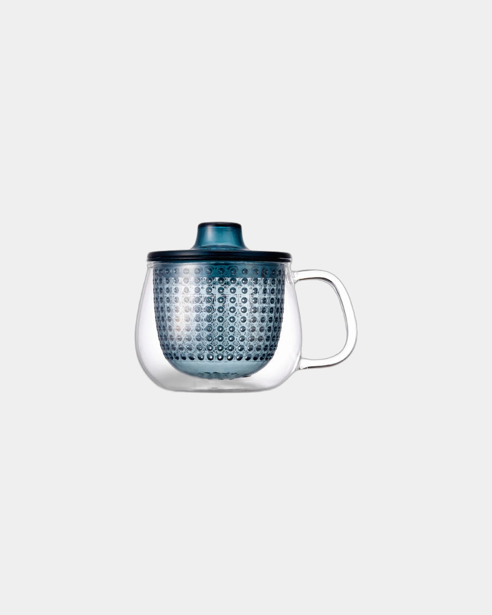Custom heat-resistant glass mug Kinto UNIMUG - Navy