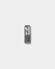 Custom Monbento MB Slim Box stainless steel cutlery - Knife Trio - Natural Green