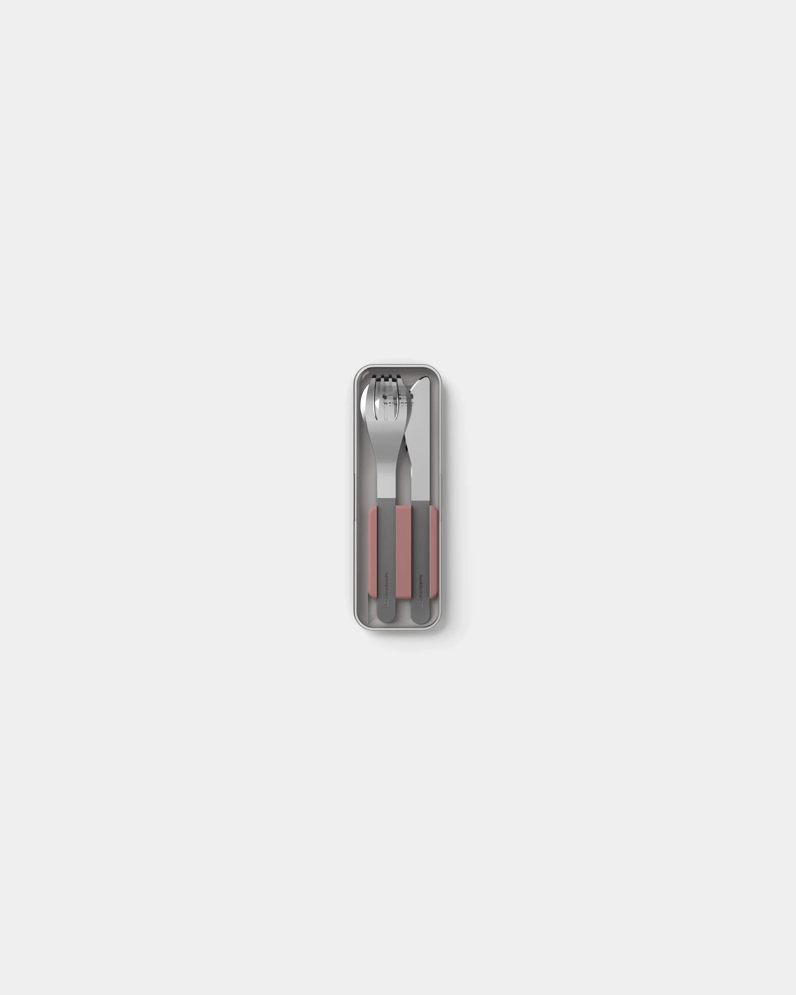 Custom stainless steel cutlery Monbento MB Slim Box - Pink Moka