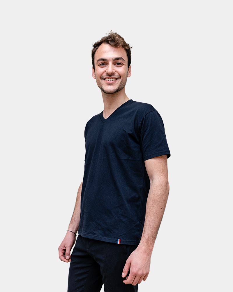 Men's V-Neck T-Shirt Made in France to Personalize