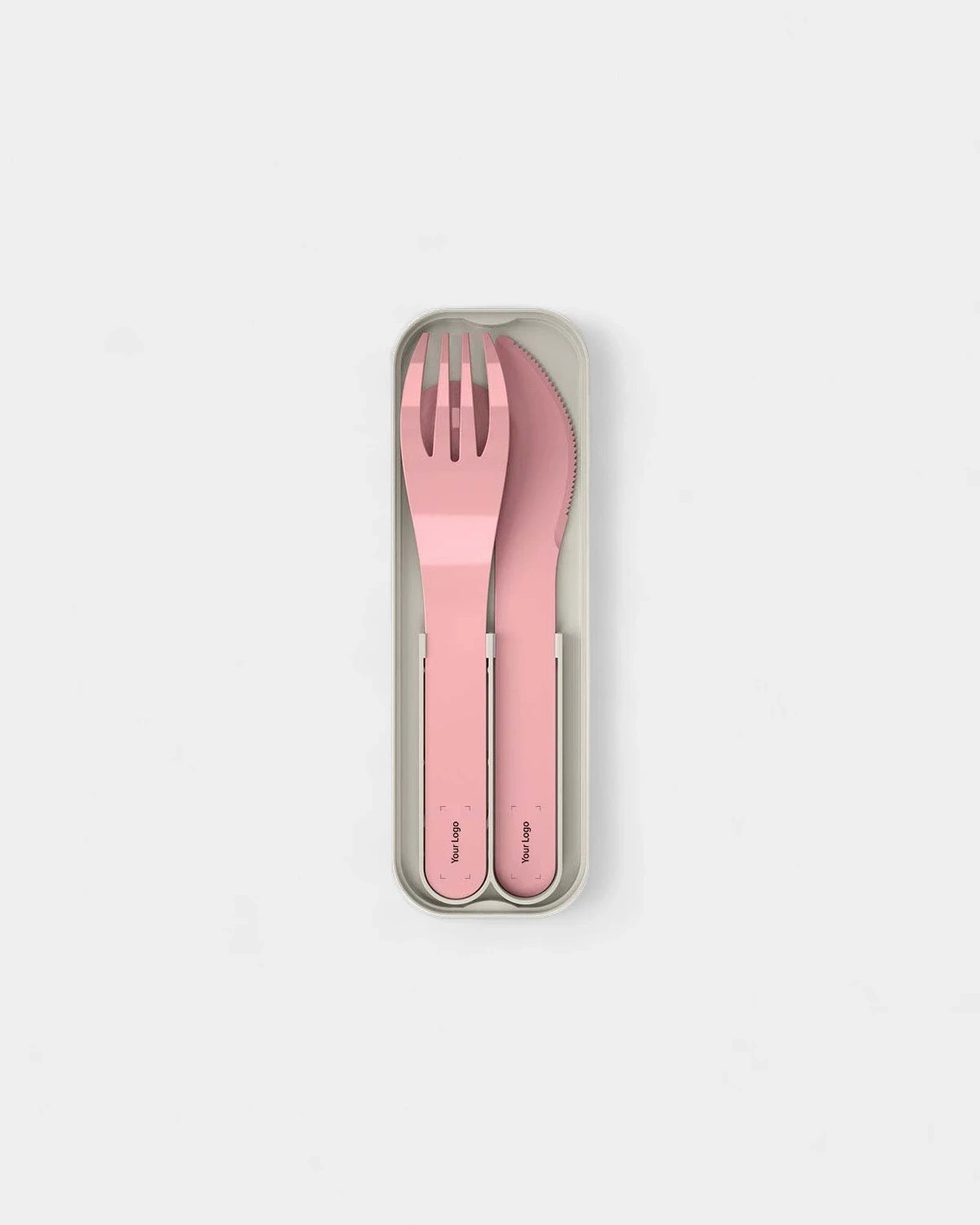 Pink biodegradable cutlery