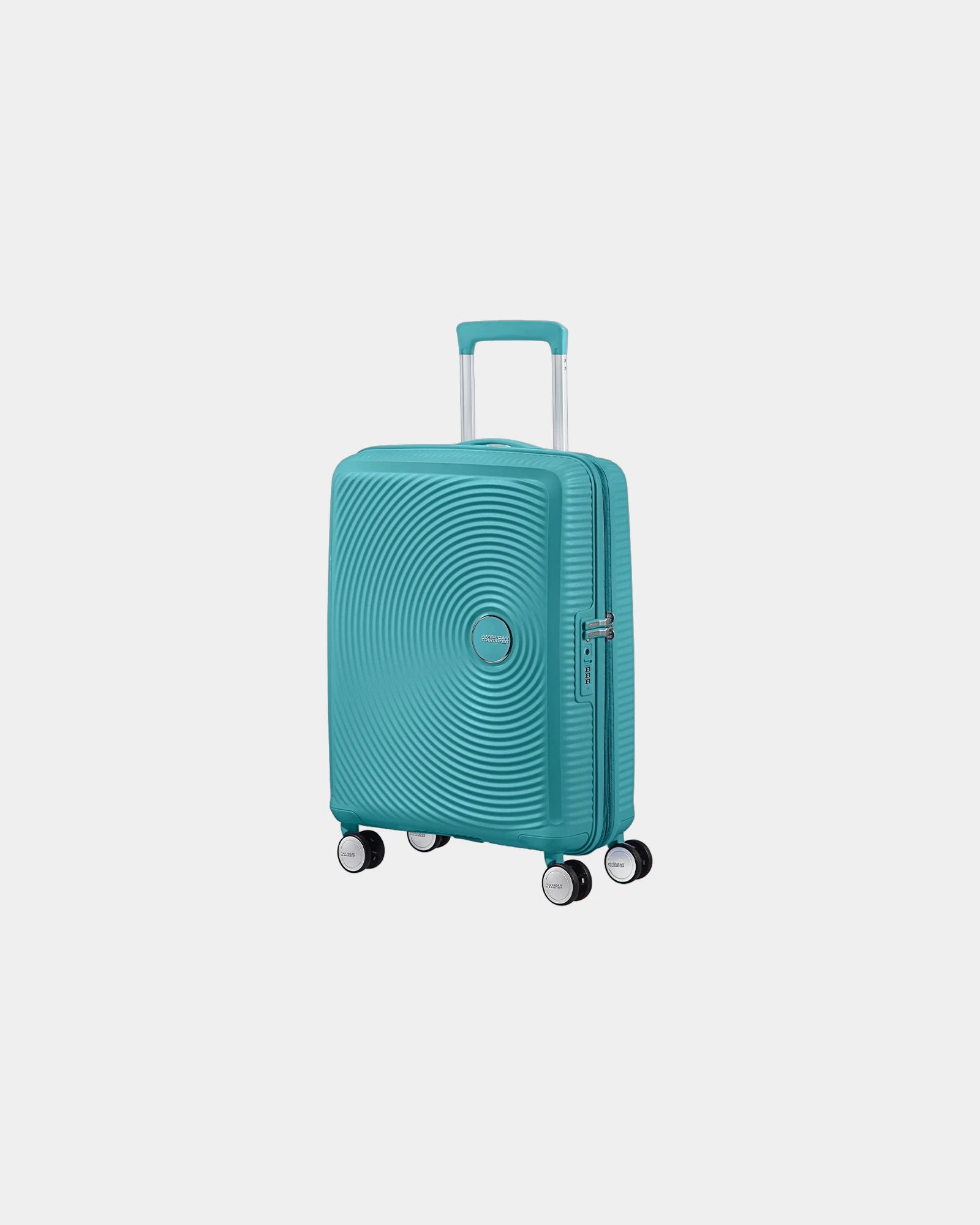 Custom polypropylene suitcase American Tourister SoundBox - Turquoise