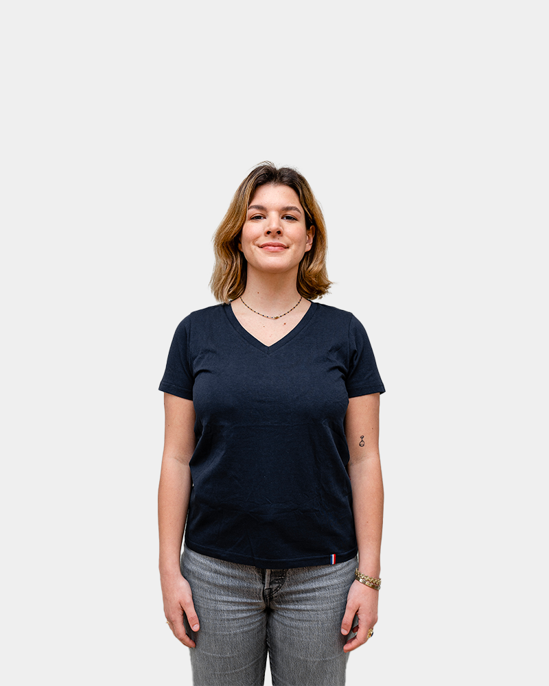Women's V-Neck T-Shirt Made in France to Personalize