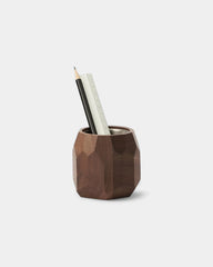 Custom geometric walnut wood pencil holder - 15