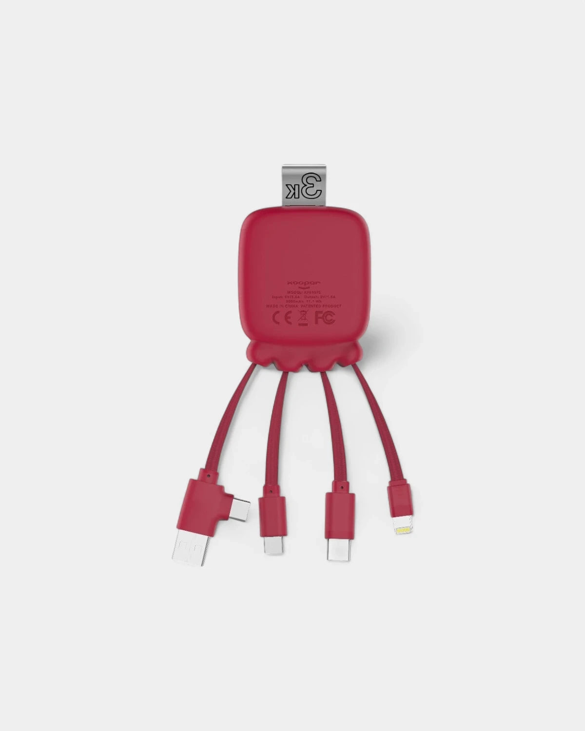 Pocket Battery 3,000 mAh & Customizable Multi-Cables
