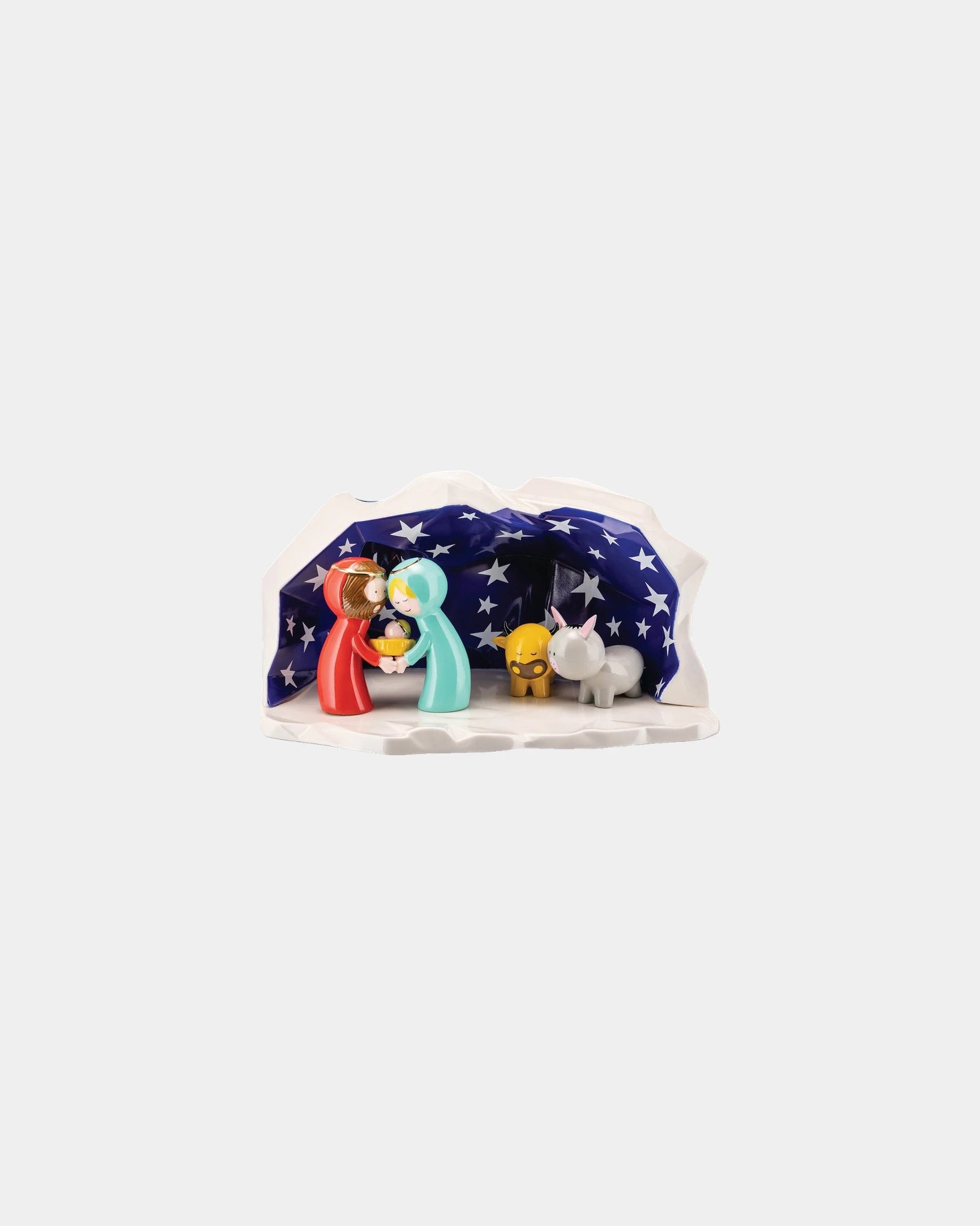 Custom porcelain nativity set Alessi Happy Eternity Baby - Multicolor