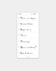 Custom reusable vinyl meal planner Bambook - White