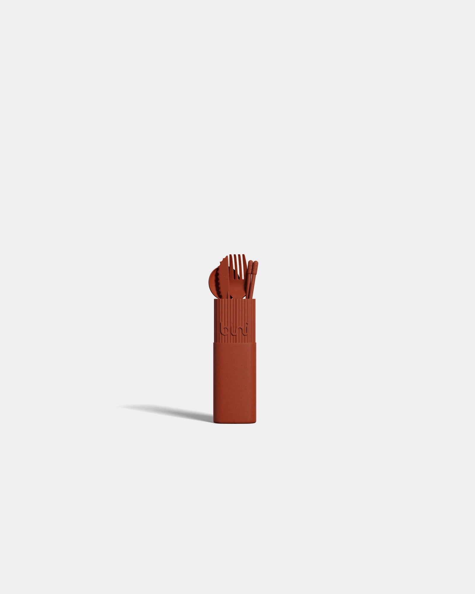 Promotional eco-friendly cutlery kit BINI - Terracotta