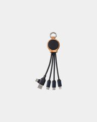 Custom recycled 5-in-1 keychain cable Bluetech - Black