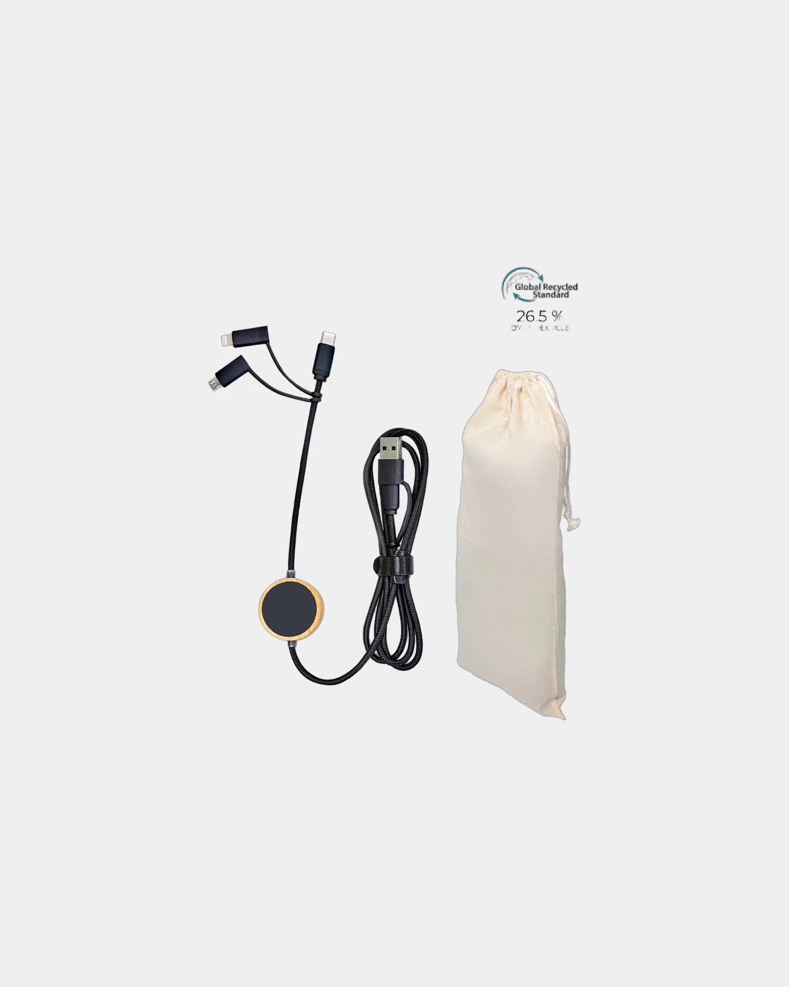 Custom recycled 5-in-1 cable Bluetech - Black