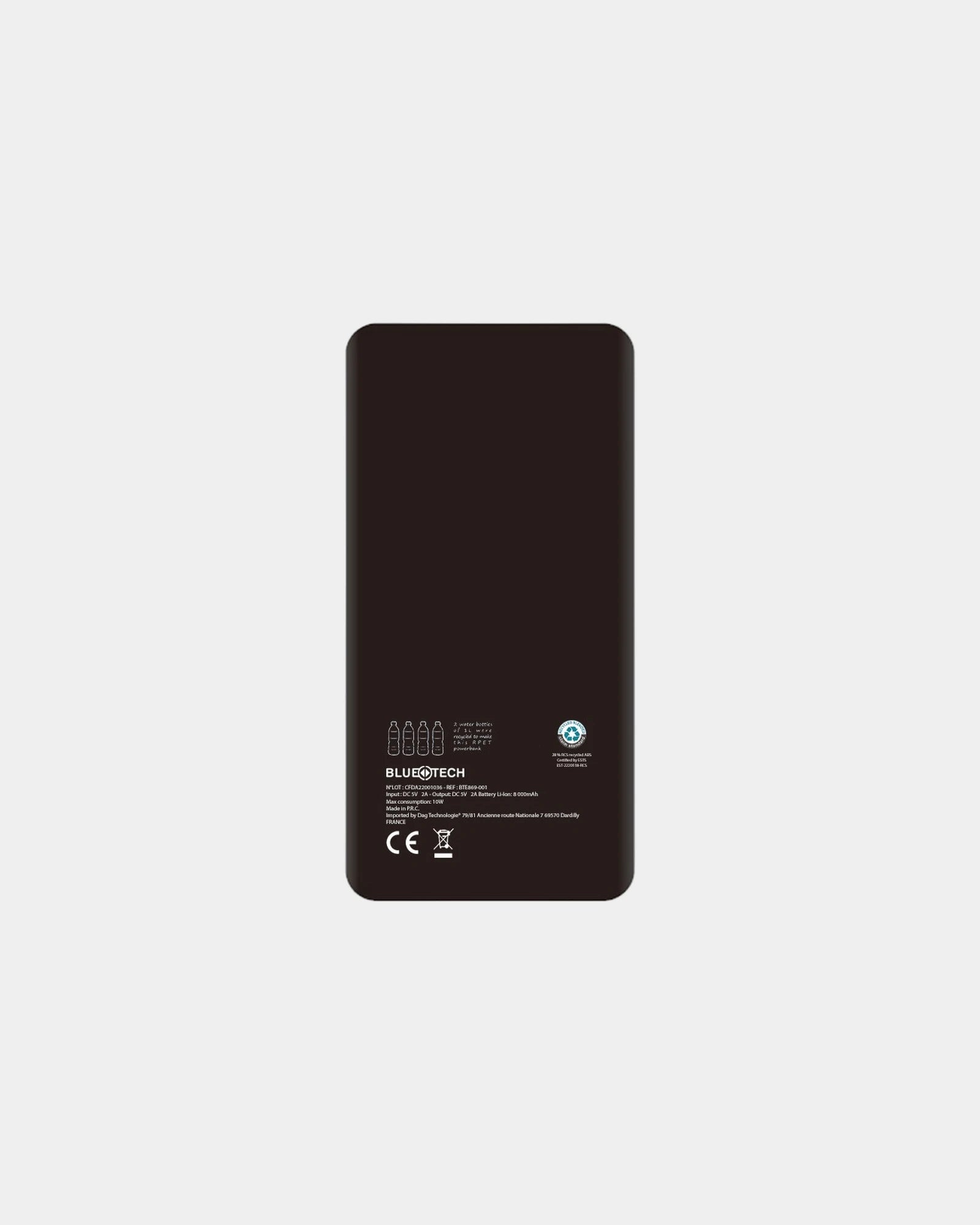 Custom RPET power bank Bluetech 10,000mAh - 2