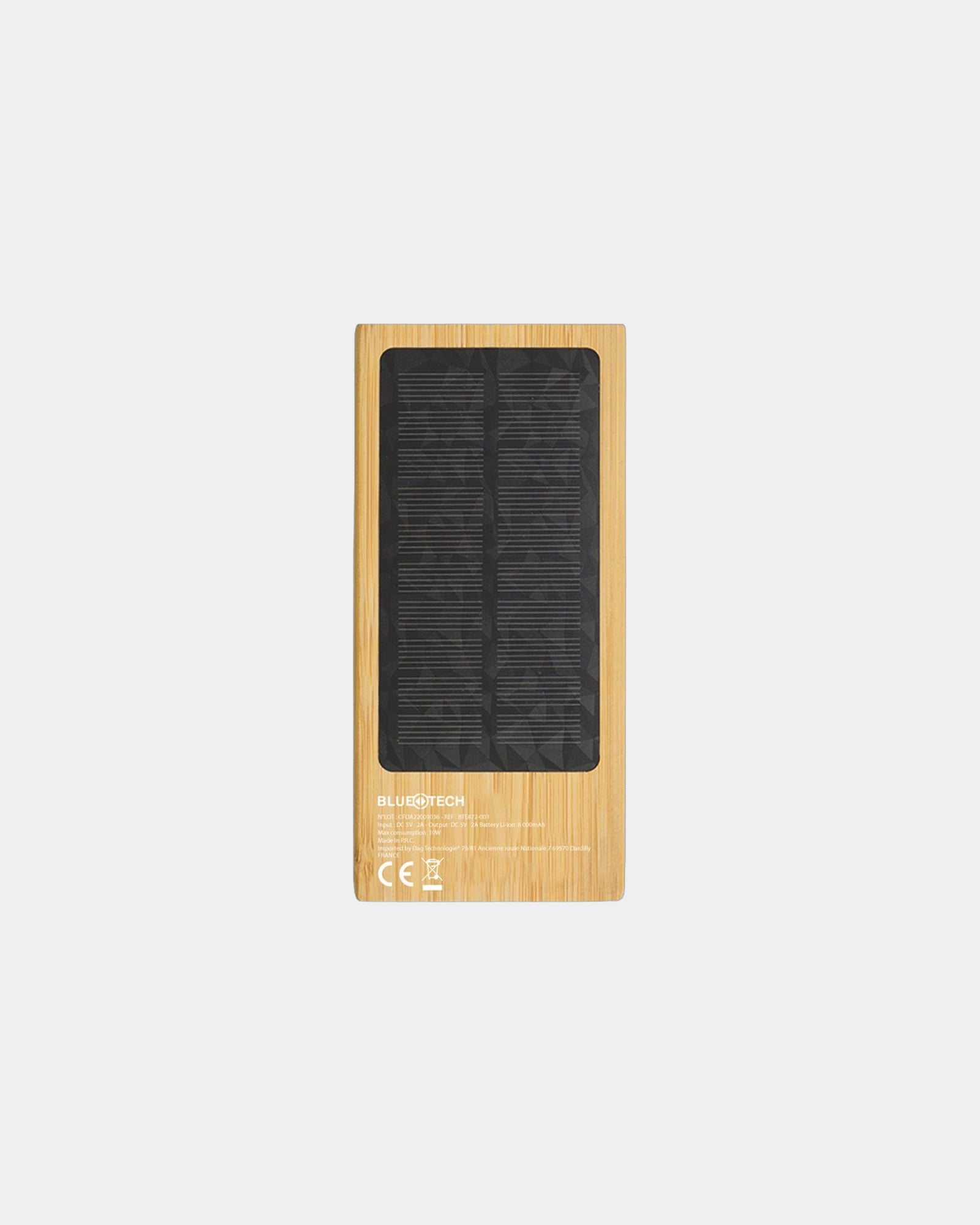Custom bamboo FSC solar power bank Bluetech 8000mAh - 3