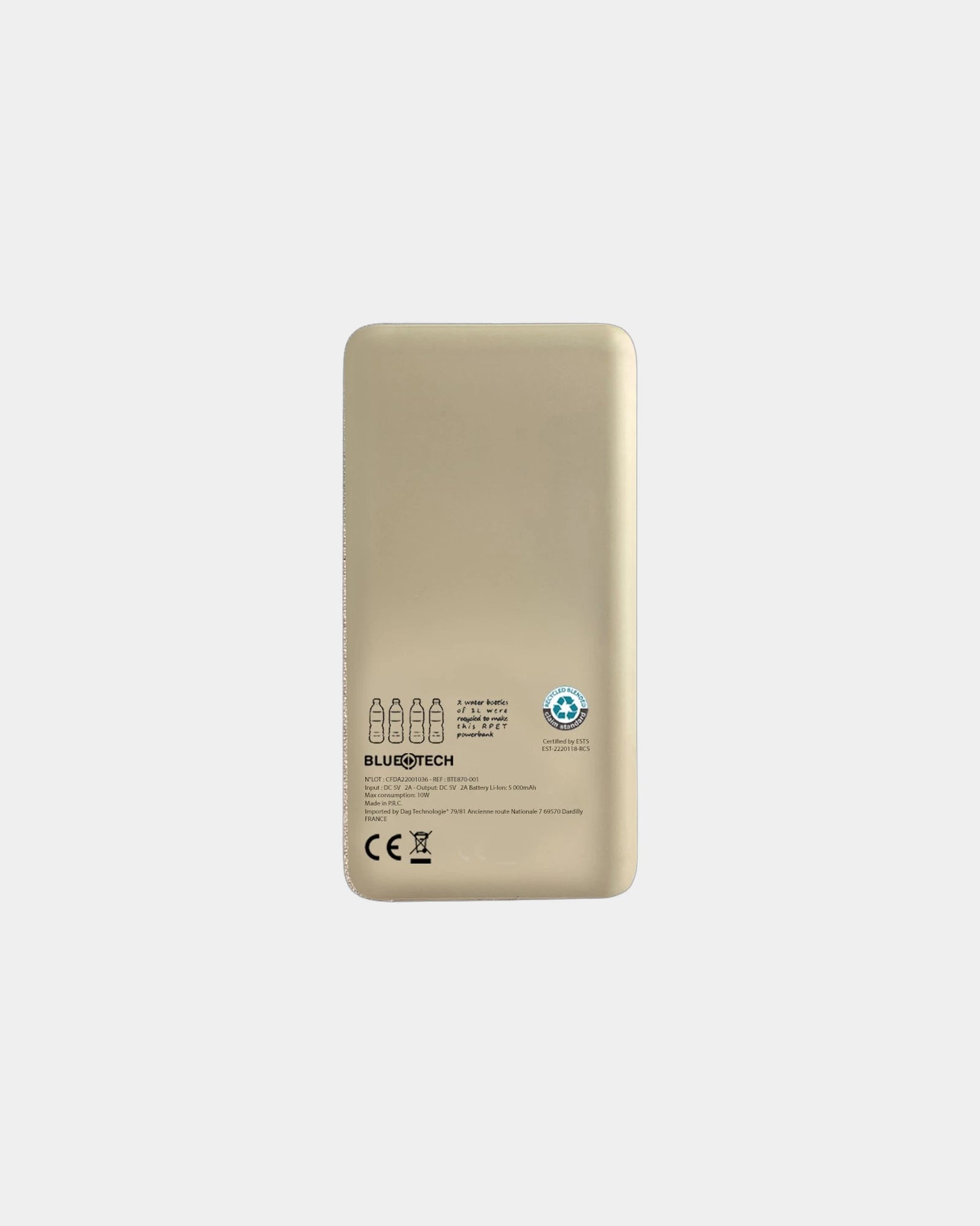 Custom RPET organic hemp power bank Bluetech 10,000mAh - 2