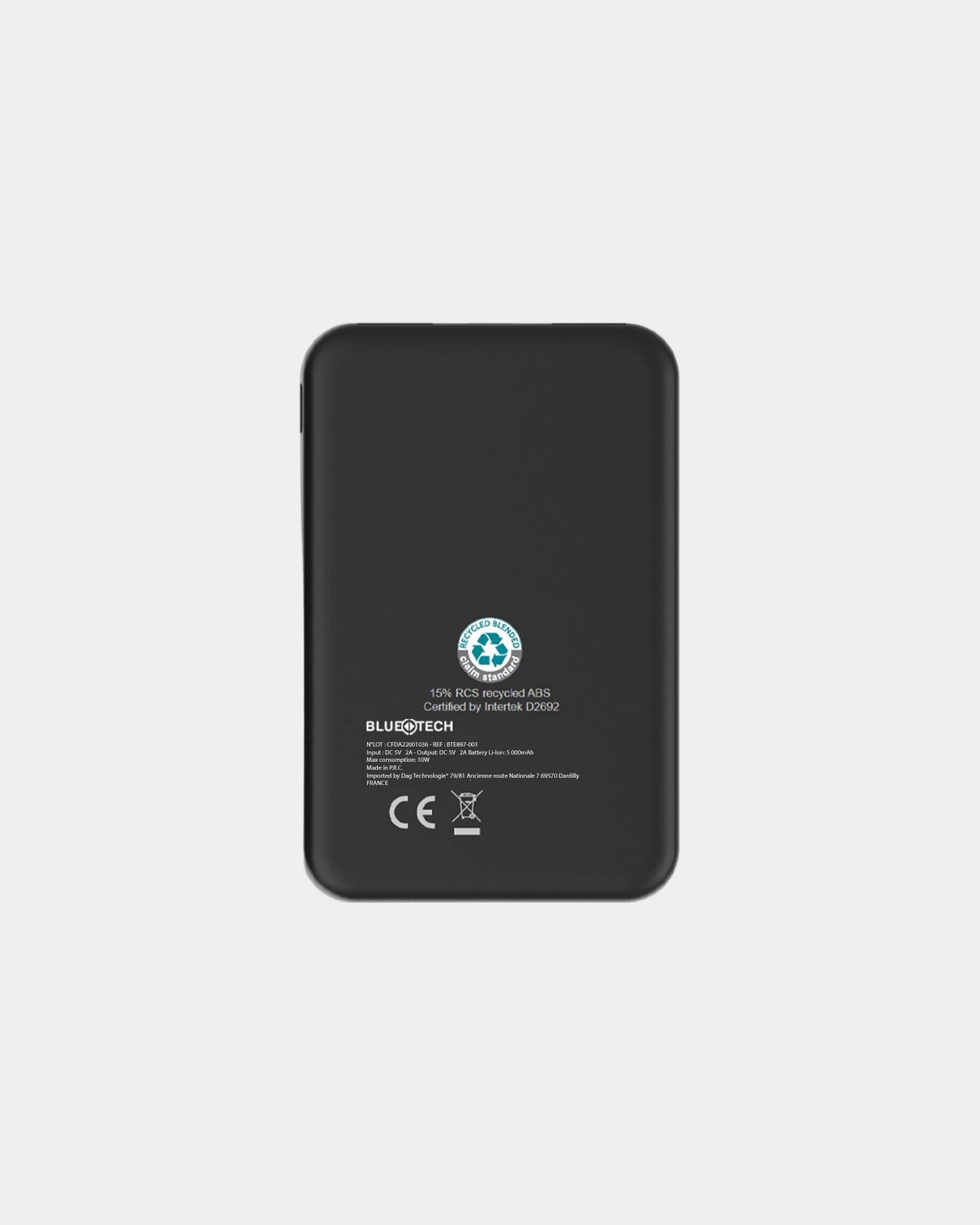 Custom recycled ABS power bank Bluetech RCS 10,000mAh - 4