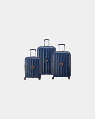 Custom polycarbonate luggage set Delsey Carrousel 2 - Blue
