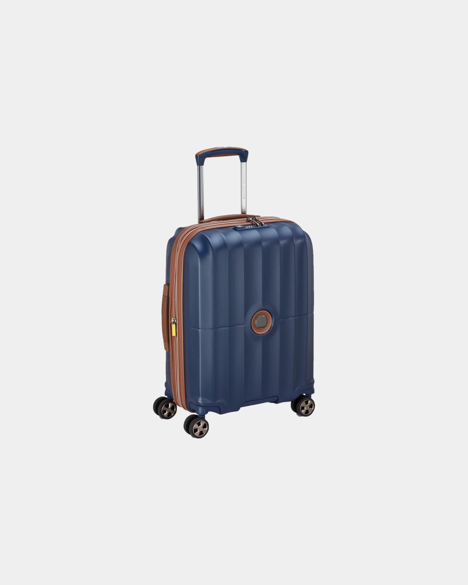 Custom polycarbonate cabin suitcase Delsey Carrousel 2 - Blue