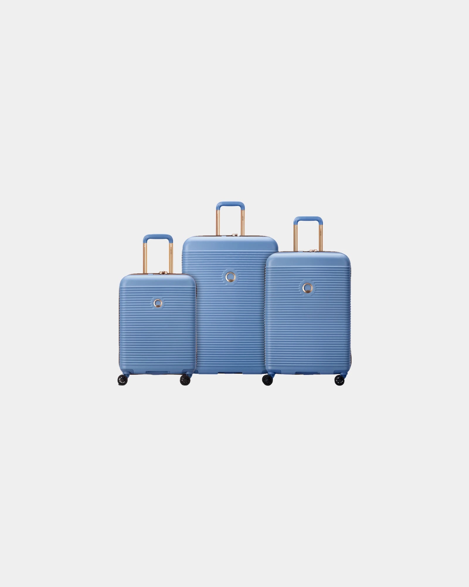 Custom ABS polycarbonate luggage set Delsey Freestyle - Sky Blue
