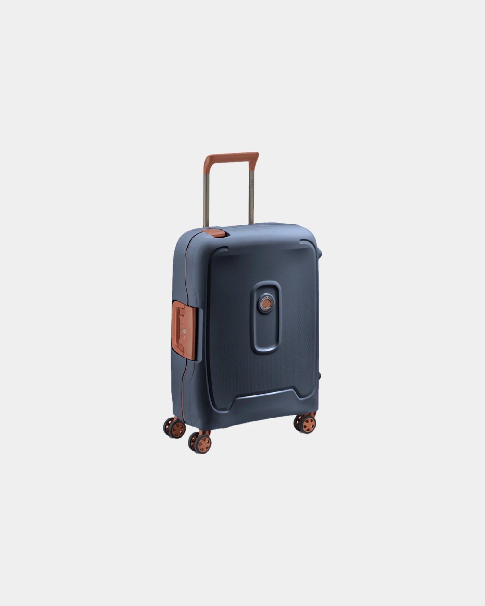 Custom recycled polypropylene cabin suitcase Delsey Moncey - Ink Blue