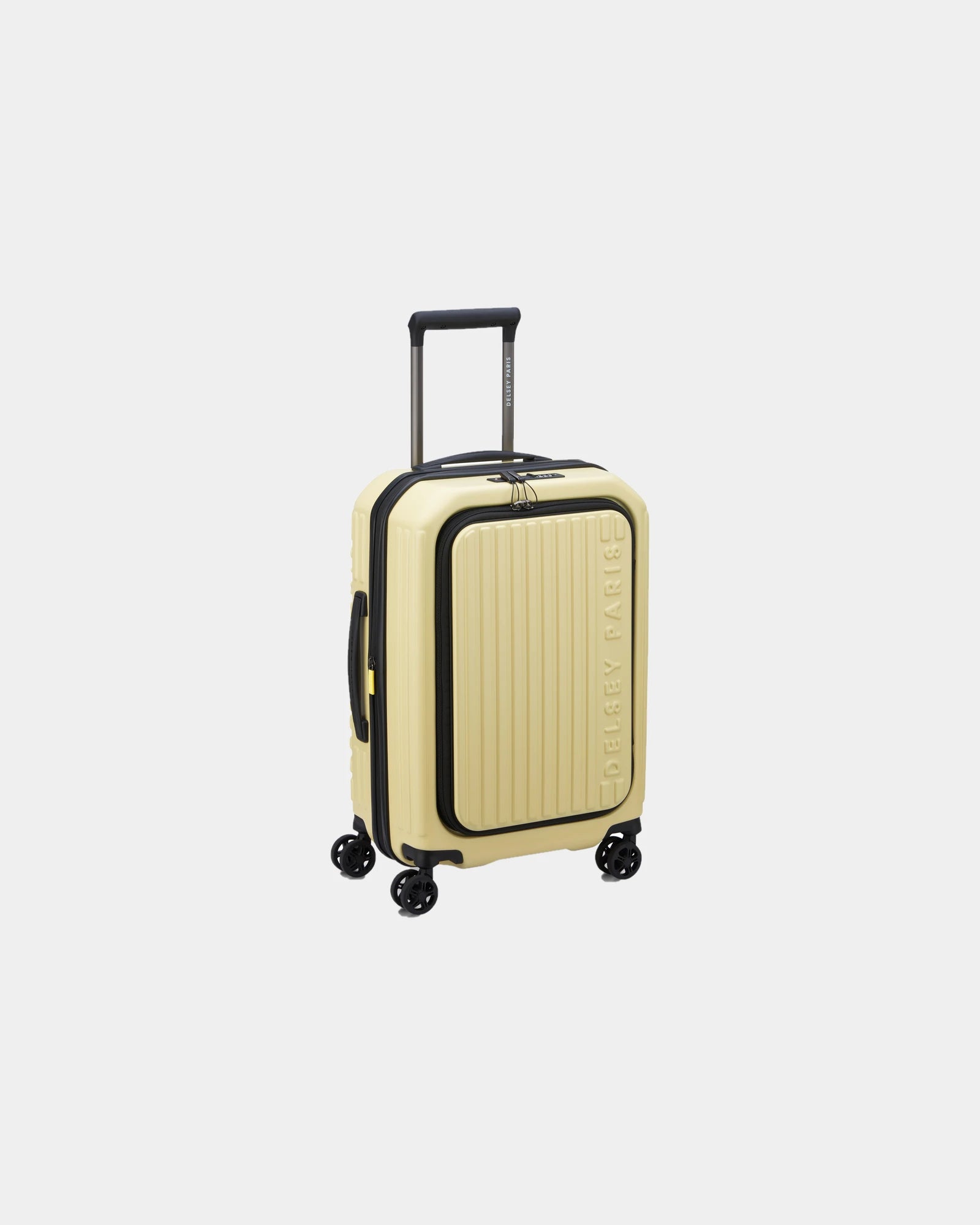 Custom polycarbonate cabin suitcase Delsey SECURITIME ZIP - Pale Yellow