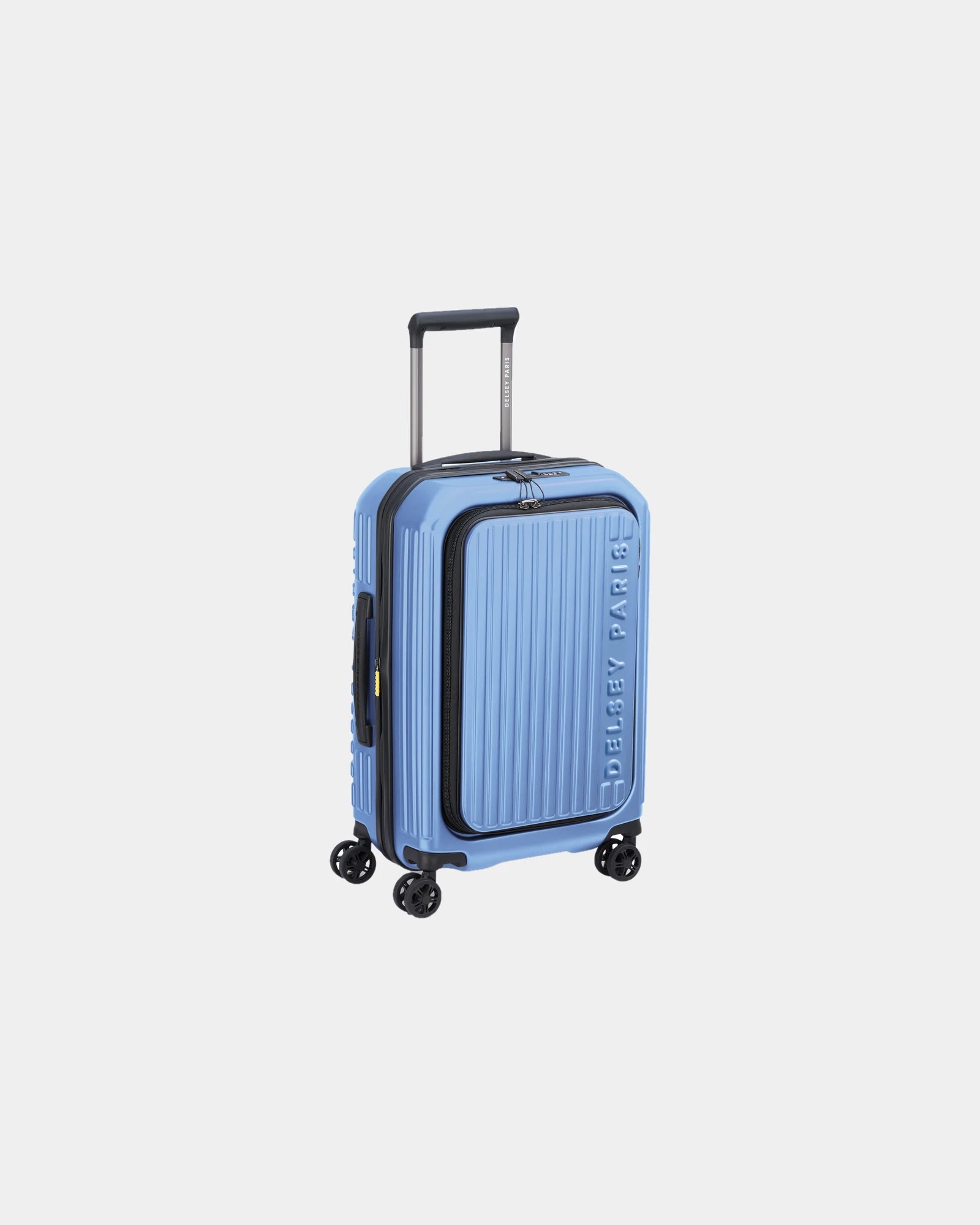 Custom polycarbonate cabin suitcase Delsey SECURITIME ZIP - Lavender Bleu