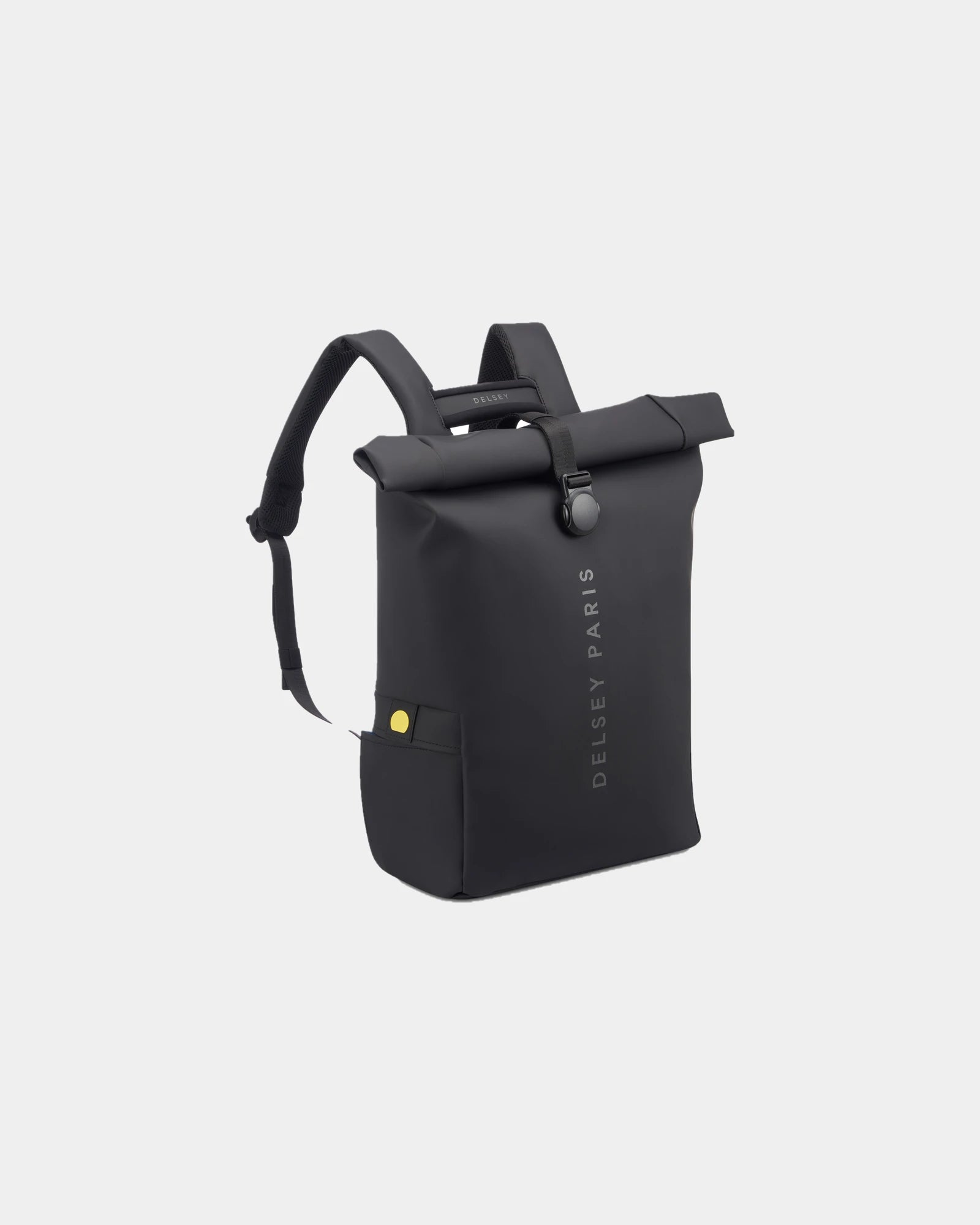Custom recycled rolltop backpack Delsey Turenne Soft - Black
