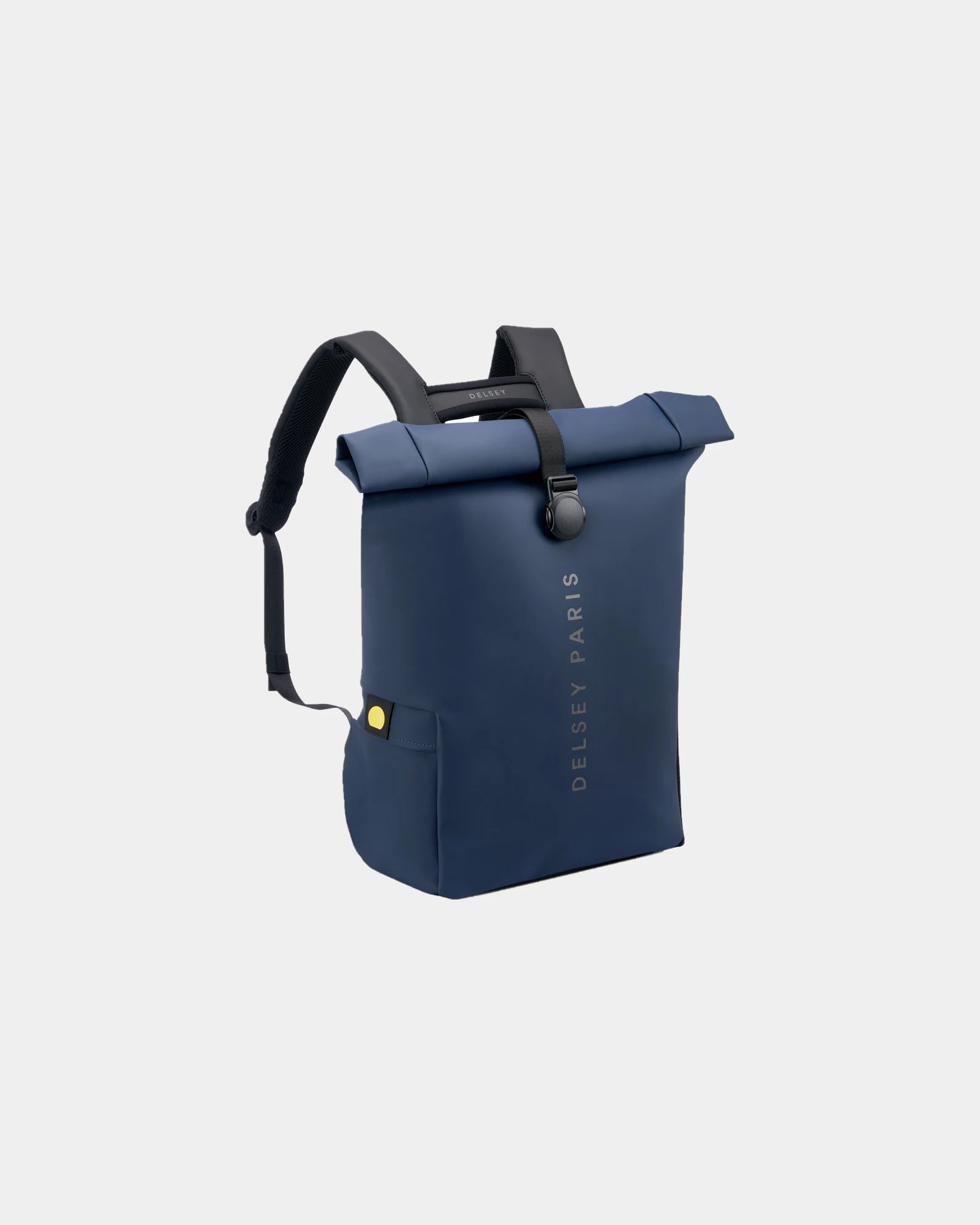 Custom recycled rolltop backpack Delsey Turenne Soft - Midnight Blue