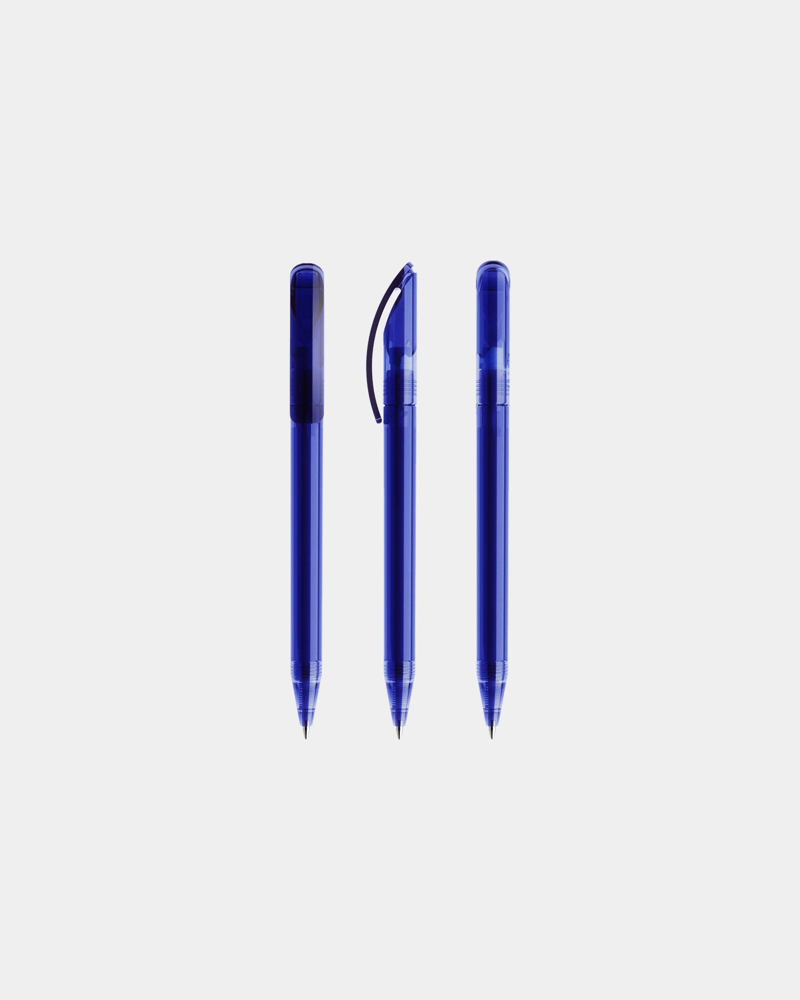 Custom eco-friendly Prodir DS3TTT transparent pen - Classic Blue Transparent