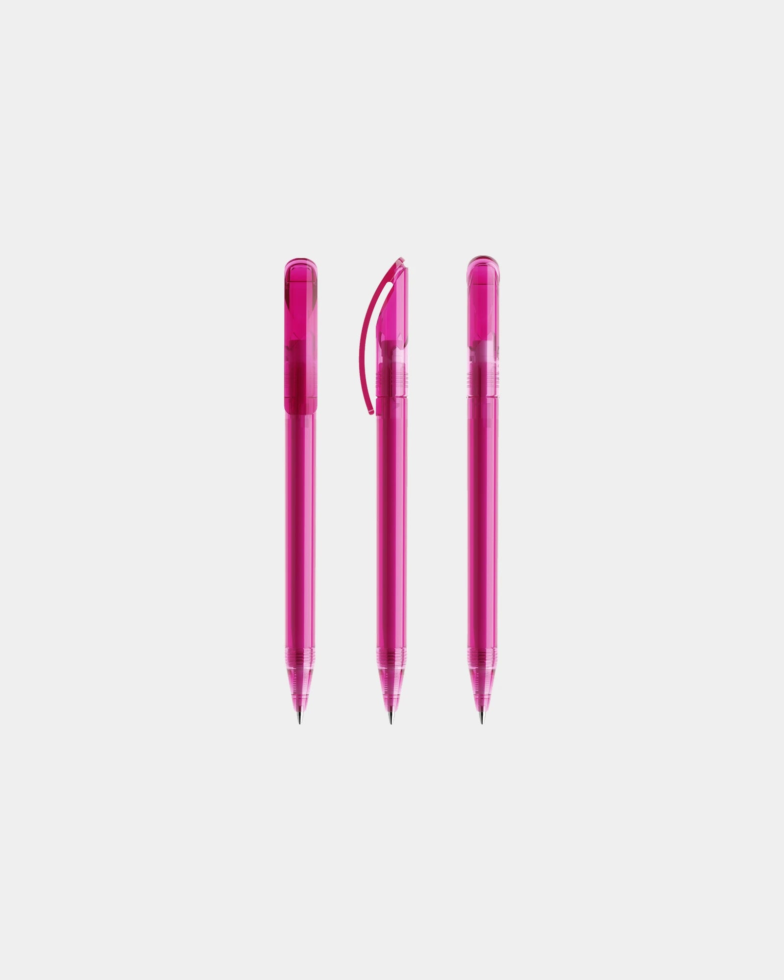 Custom eco-friendly Prodir DS3TTT transparent pen - Pink Transparent