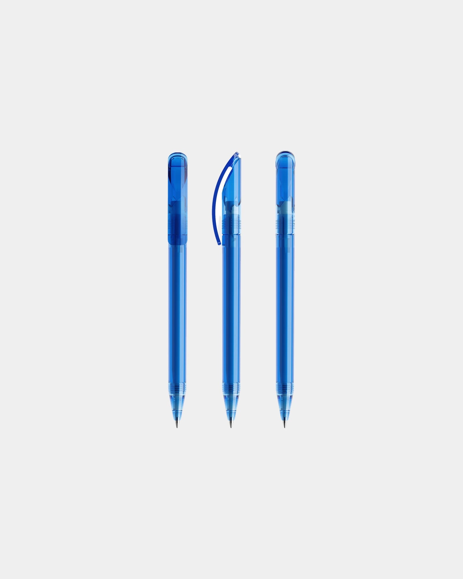 Custom eco-friendly Prodir DS3TTT transparent pen - Sky Blue Transparent