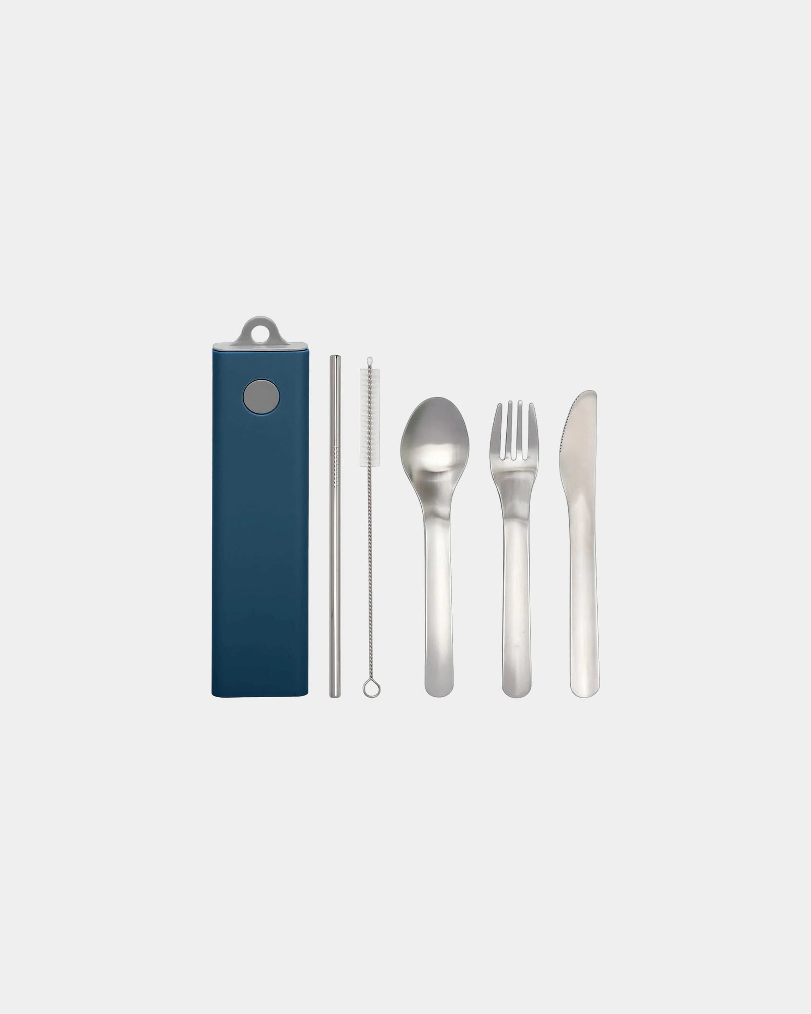 Promotional stainless steel cutlery set 5pcs - Navy