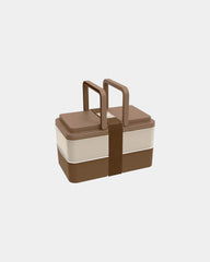 Custom recycled lunchbox Goodjour with handles - Beige-Brown