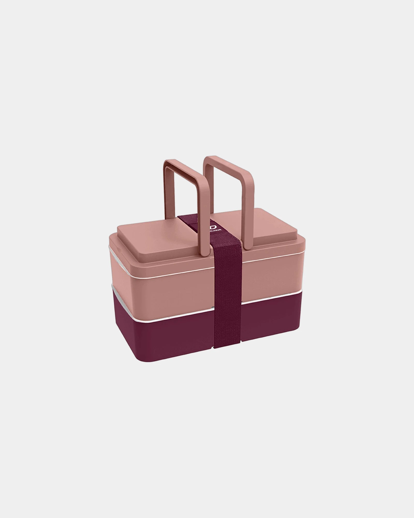Custom recycled lunchbox Goodjour with handles - Prune-Beige