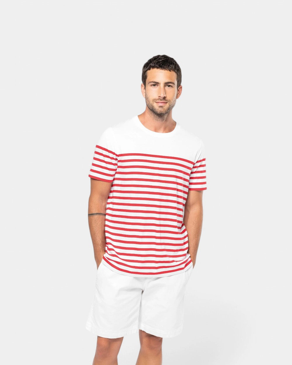 Men's Round Neck Striped T-Shirt to Personalize